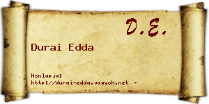 Durai Edda névjegykártya
